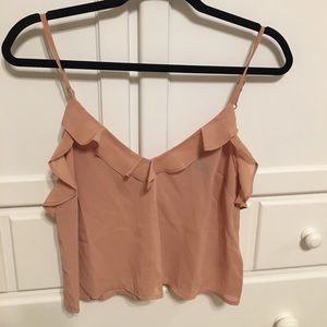 Nude satin crop top
